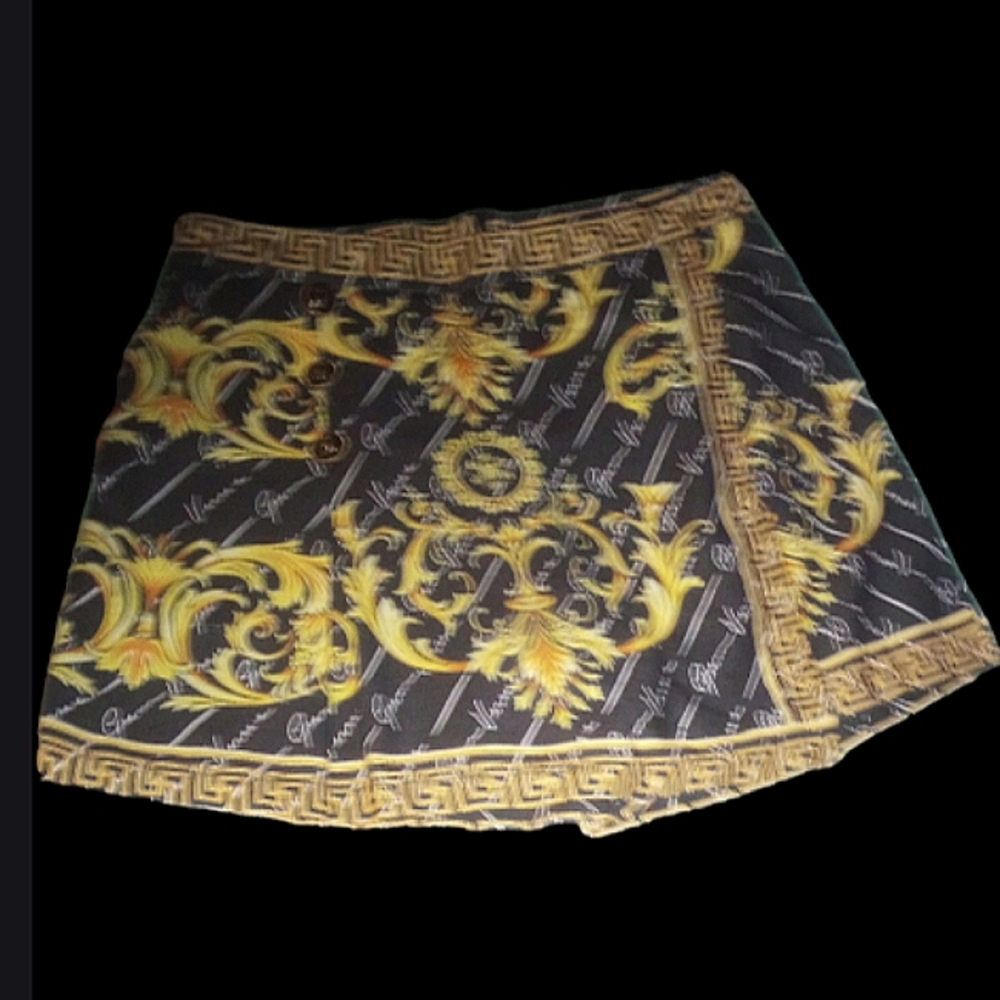 Versace skirt white black yellow